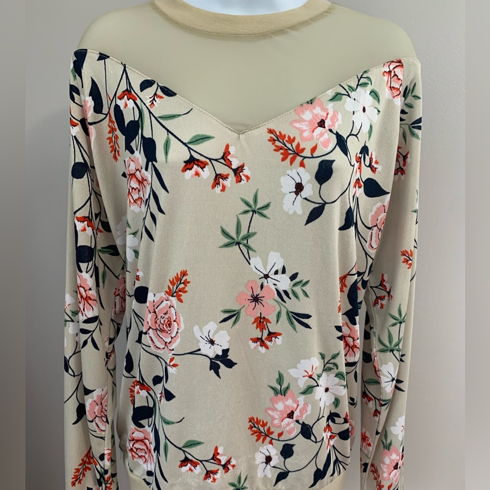 Lula Roe Floral & Mesh Top
